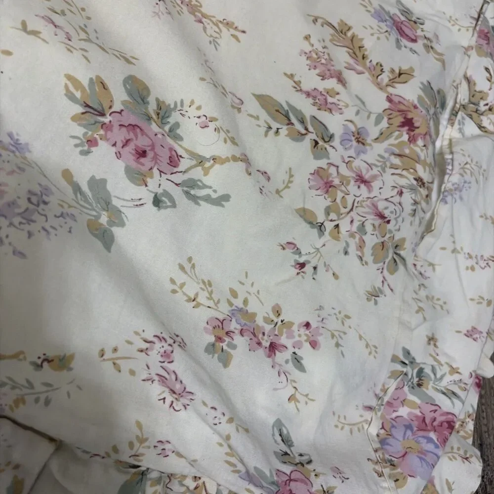 Greenland Home Floral Quilt Throw Blanket W/sham Pink Roses Cottagecore 54x60
